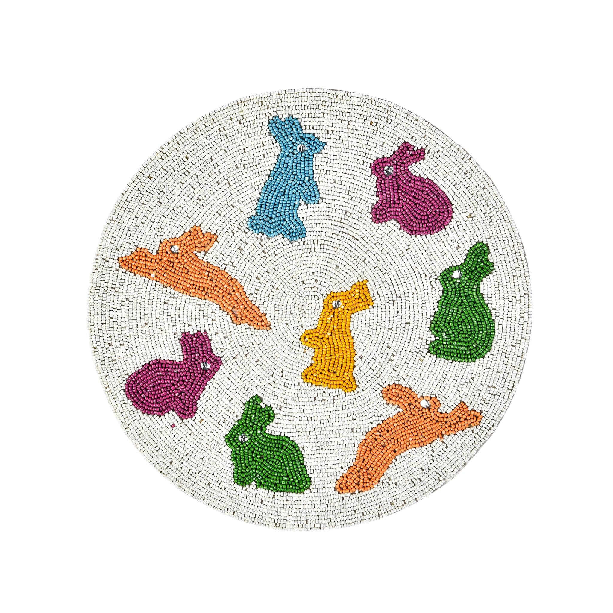 Some Bunny to Love Beaded Placemat in Multi, Set of 2