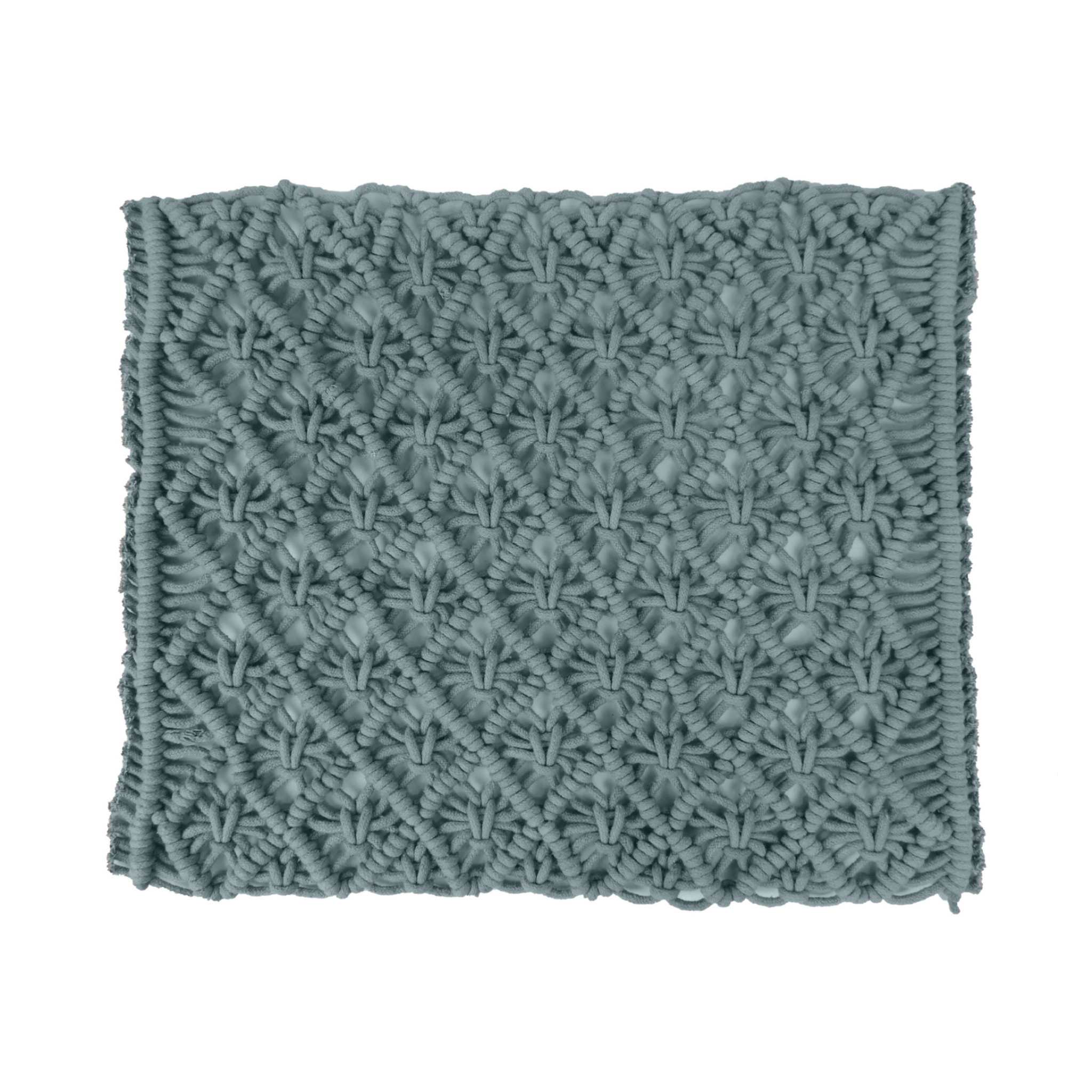 Handmade Cotton Woven Macrame Placemat in Grey, Set of 2