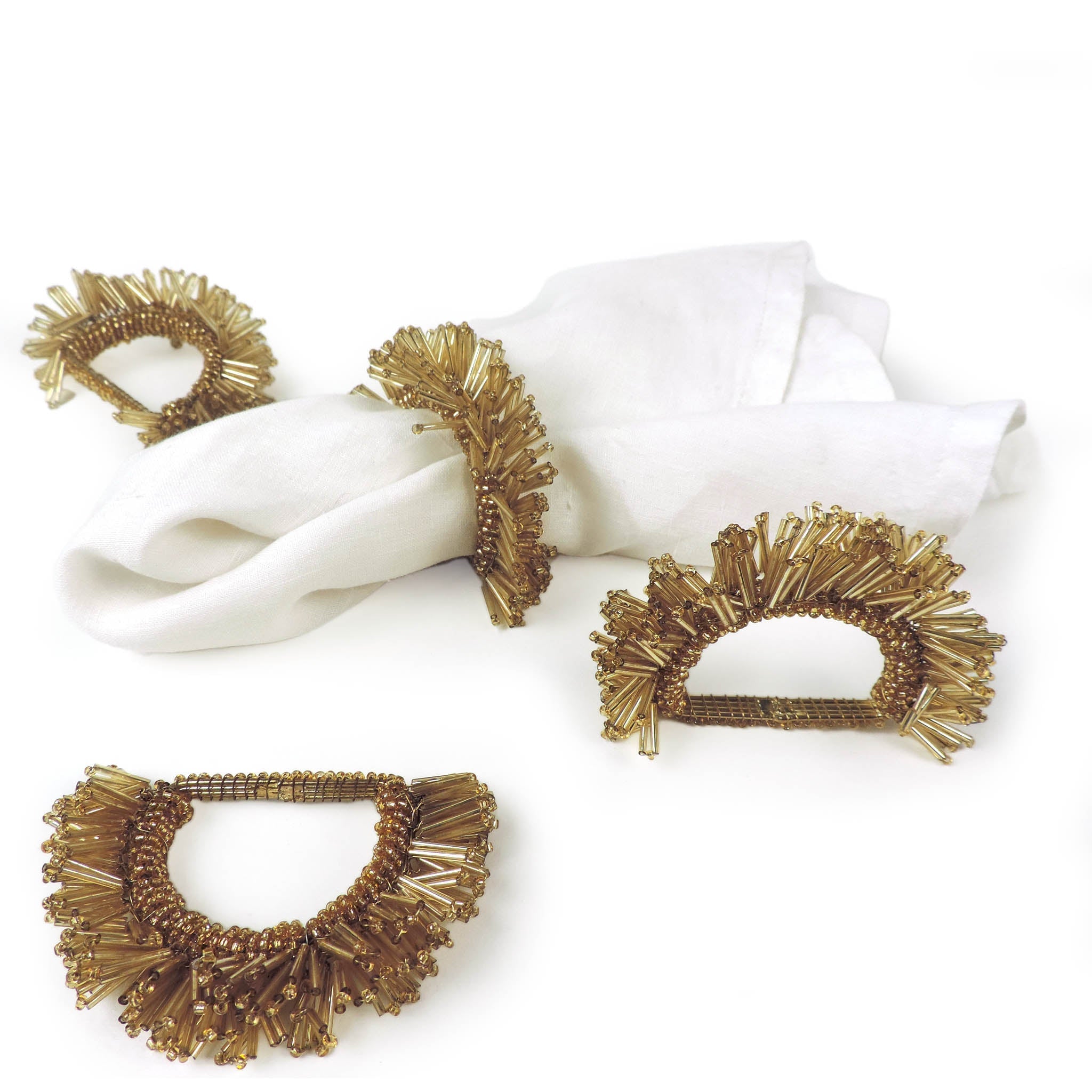 Fan-Favorites Napkin Ring in Gold, Set of 4