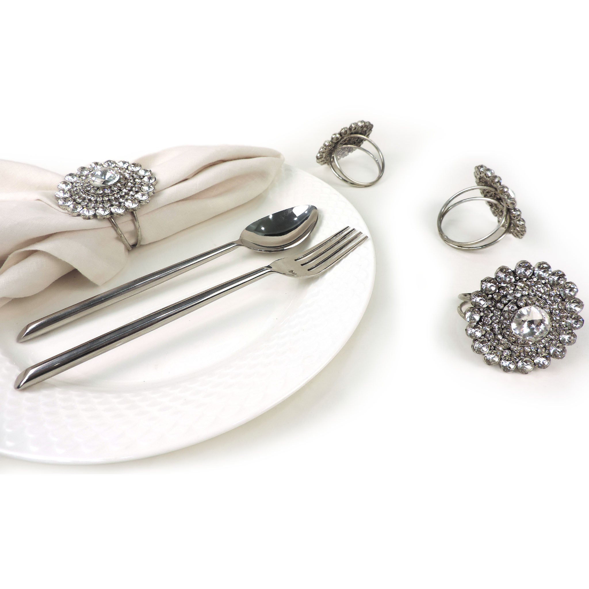 Majestic Napkin Ring in Silver, Set of 4