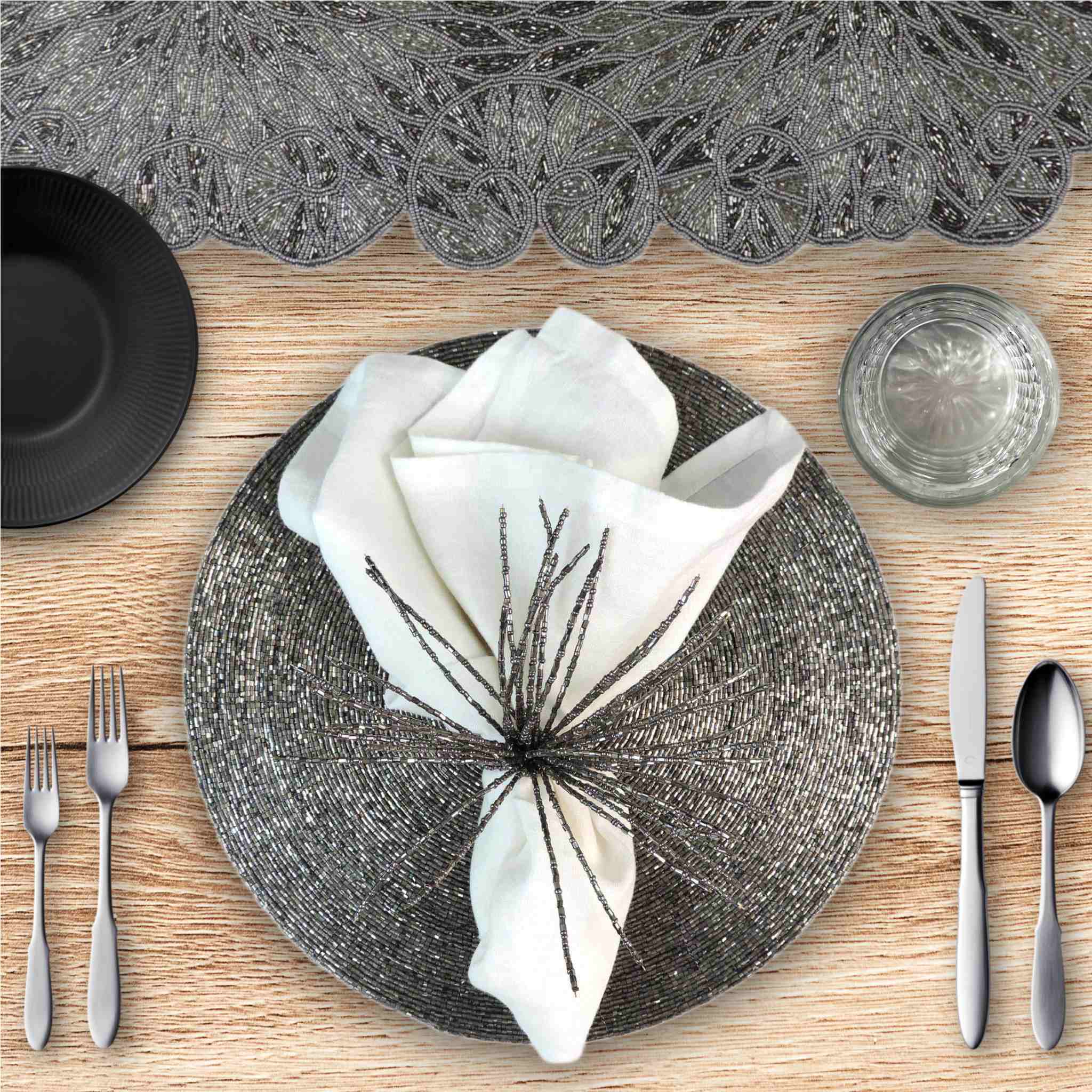 Glass Bead Table Setting - Smoke