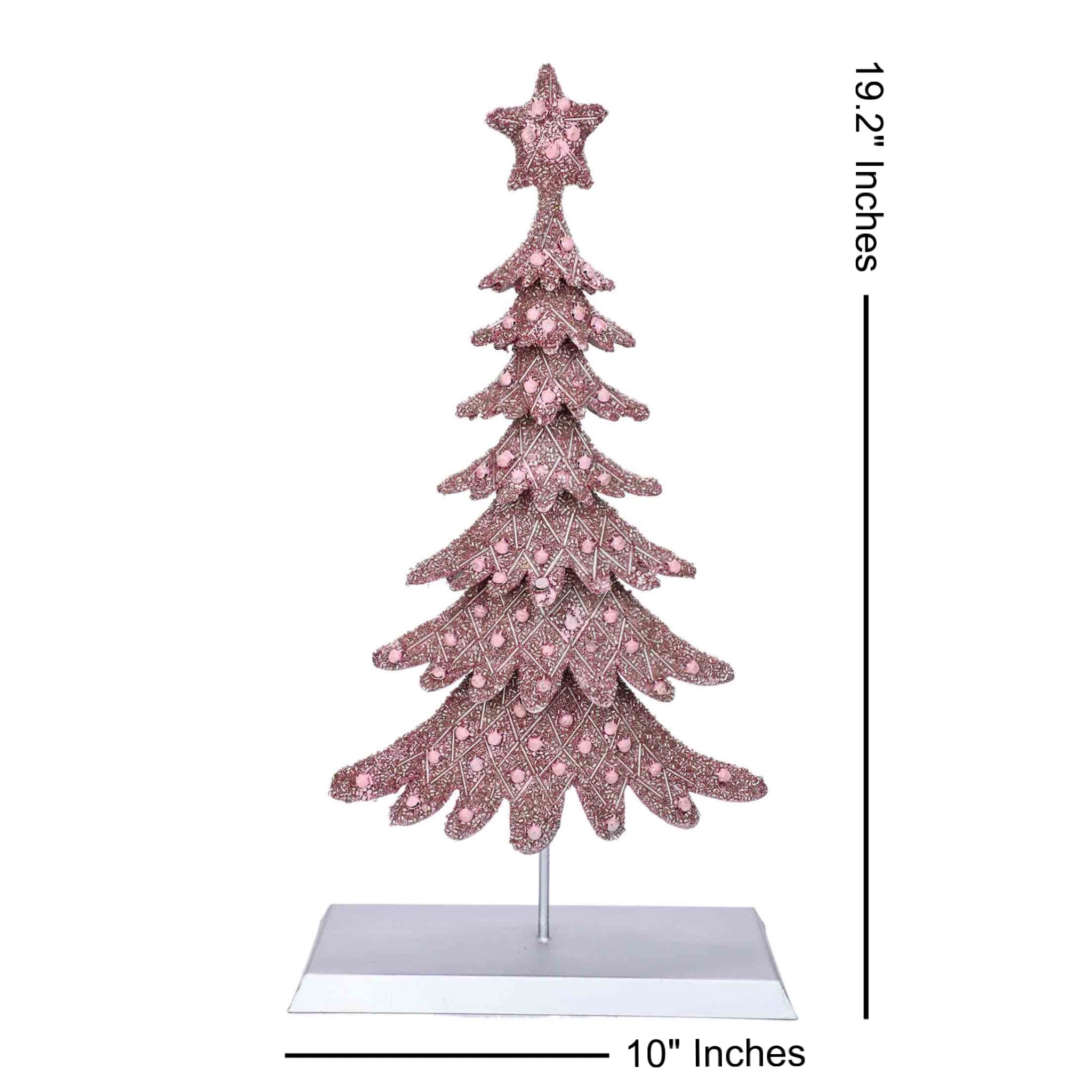 Dickens Beaded Christmas Tree in Pink & Silver