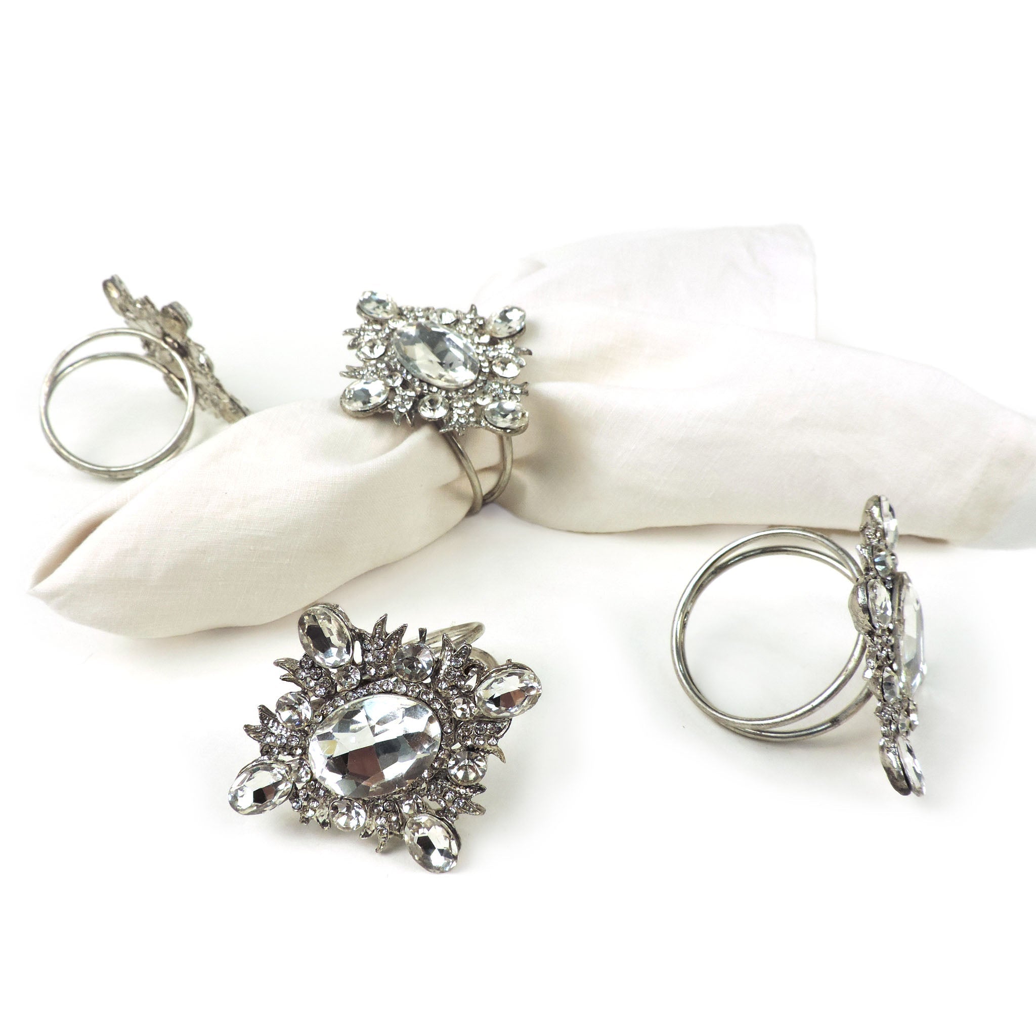 Royal Heirloom Napkin Ring in Silver, Set of 4