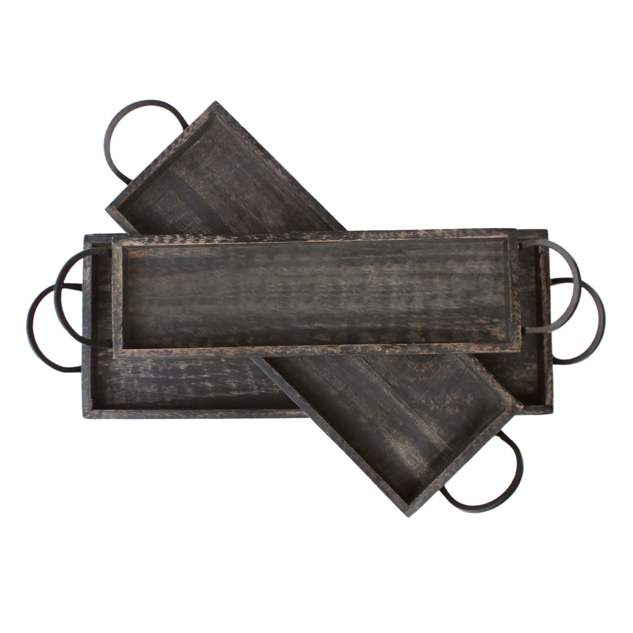 Heartwood Serving Trays in Charcoal Grey, Set of 3